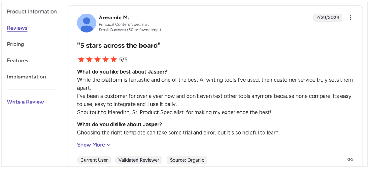 Jasper G2 レビュー